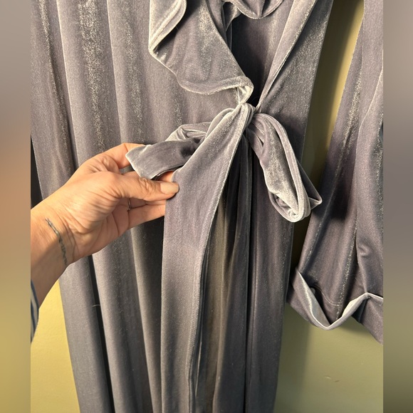 Velour Robe Full Length Belted 4 Way Stretch - Picture 9 of 10
